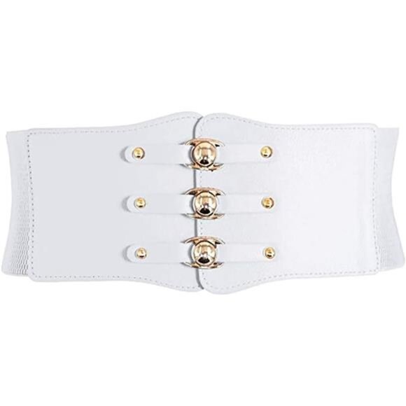 ✨ Wide PU Leather Stretch Belt | Elastic Waist Cinch with Alloy Buckle - Picture 3 of 3